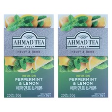 AHMAD TEA 胡椒薄荷&檸檬茶包, 1.5g, 20包, 2盒