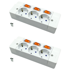 獨立開關外露電線型延長線 3孔 E-8257, 2個