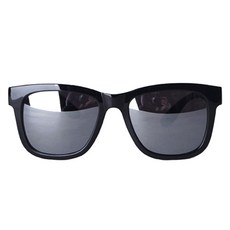 Oaklans 方框鏡面太陽眼鏡 ST304, 鏡框（亮黑+亮黑）、鏡面鏡片（霧霾鏡）