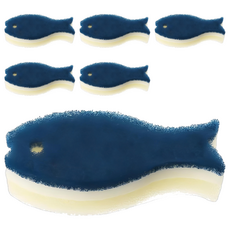 marna 小魚造型清潔用海綿, K170, 尺寸約142x66x35mm, 6個, 1入