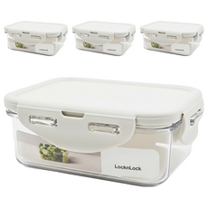 LocknLock 樂扣樂扣 BISfree 純淨輕透方形保鮮盒, 單品, 4個