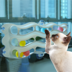 PETRONG 貓咪吸盤波浪軌道球 PTR350, 混色, 1個