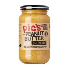 Pic's 無添加糖顆粒花生醬 無鹽 無乳化劑 玻璃瓶包裝, 380g, 1罐