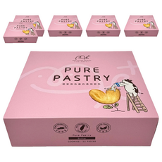 School of Cookie 台灣優格餅乾學院 me+純奶油千層派餅乾禮盒 天然奶油愛心派 22包, 220g, 6盒