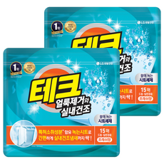 테크 파워 시트 세제 실내건조 프레쉬, 15매입, 2개