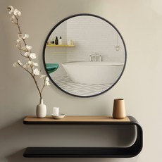 인뮤즈 인테리어 원형 거울 50cm, 블랙