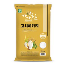 가가호호 고시히카리 쌀 특등급, 3kg, 1개