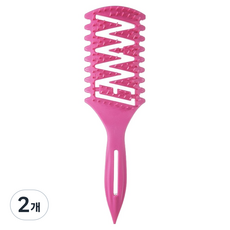 DeepTalk 彩色S曲線通風造型髮梳 DT0963, 2個, 玫瑰紅