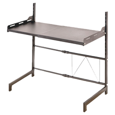 雙層置物架伸縮款, 35~52 x 32.5 x 58cm, 黑色, 2層