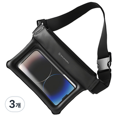 신지모루 IPX8 다용도 수납 에어쿠션 스마트폰 방수팩, 블랙, 3개