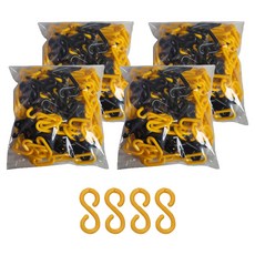 東光安全 塑膠鏈條 黃色 + 黑色 6mm x 5m 2入 + 塑膠連接環 2入, 2套