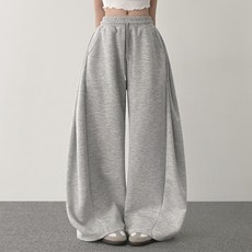 With Huilin 女款 Nana 側邊細褶寬版運動鬆緊長褲