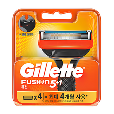 Gillette 吉列 Fusion系列 電動刮鬍刀替換刀頭, 4個, 1盒
