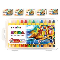 문교 레일 홀더형 크레파스 MRCO-12, 12색, 10개