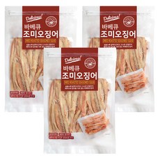 해맑은푸드 바베큐 조미오징어, 300g, 3개