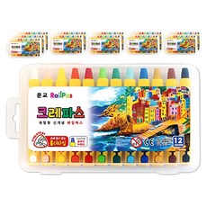 문교 레일 홀더형 크레파스 MRCO-12, 12색, 12개