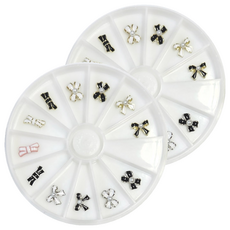 珍珠緞帶飾品組 KN-P1053, 2套, 白黑色