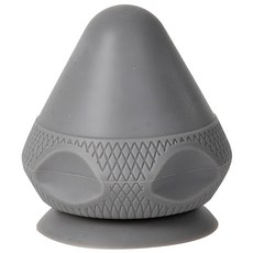 LEADER X 吸盤手持2合1筋膜球 矽膠材質 直徑7x7.5cm 吸盤直徑6cm 全身按摩 筋膜放鬆 防滑吸盤, 灰色, 1個