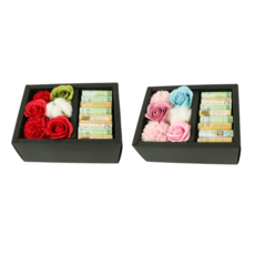 Blüehen 肥皂花可愛零花錢盒 2 件套, 紅色, 粉色