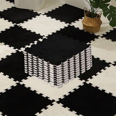 Market Plan 麂皮絨地毯 地墊, 黑色, 10個