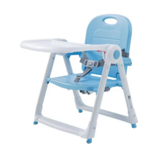 zoe 可攜式折疊兒童餐椅, 冰雪藍, 1個
