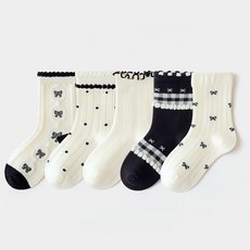 스타도어 러블리 리본 도트 양말 5종 세트