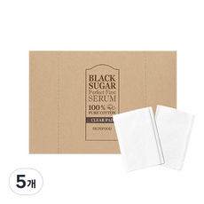 스킨푸드 블랙슈가 퍼펙트 첫세럼 전용 순면 클리어 패드, 60개입, 5개