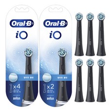 오랄비 정품 iO 얼티밋클린 블랙 전동칫솔 리필모, 6개