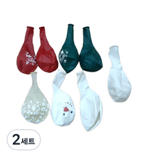 Goddess Cake Topper 聖誕節氣球雪人紅綠色8入組, 混色, 2套