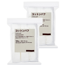 MUJI 無印良品 壓邊化妝棉, 189片, 2包