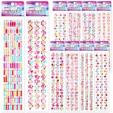 Mungu 閃亮寶石貼紙 10款套組, 混合顏色, 1套