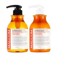 MALCOM 瑪律科姆 檸檬香洗髮精 520ml+護髮素 520ml, 1套