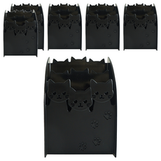 YAMADA 山田化學 貓咪收納盒 雙格, 黑色, 6個