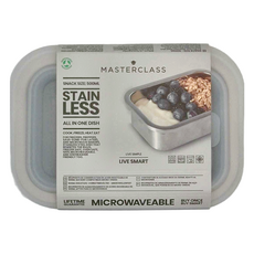 Masterclass 不鏽鋼便當盒 500ml, 銀色 + 白色, 1個