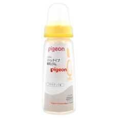 pigeon 貝親 耐熱塑膠奶瓶 0個月以上, 黃色, 200ml, 1個
