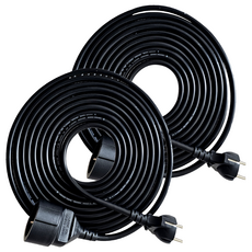 GAGA電子 電源延長線 16A 1孔 VCTF, 10m, 黑色, 2個