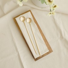 놋향 방짜유기 롱 티스푼 머들러, 2개
