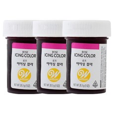 윌튼 아이싱칼라 로즈, 28g, 3개