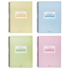 탐사 캠퍼스 파스텔 하드커버 스프링 노트 4종 세트, 핑크, 민트, 블루, 옐로우, 1세트 핑크, 민트, 블루, 옐로우, 1세트