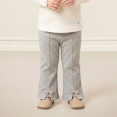 밀크마일 리본 포인트 부츠컷 골지팬츠