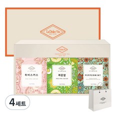 La Dolce Vita 頂級花草茶3種禮盒組 + 提袋, 洛神花 1.2g x 6入 + 薄荷 1.2g x 6入 + 檸檬香蜂草 1.2g x 6入, 4套