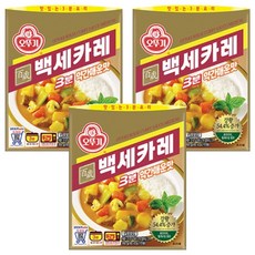 오뚜기3분 백세카레 약간매운맛, 3개, 200g