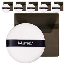 Mustaev 高級粉撲 粉撲 大號, 白色, 6個