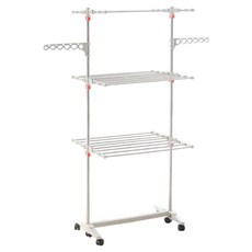 Eojin Living 迷你8線3層豪華曬衣架, 折疊式 銀色 + 白色