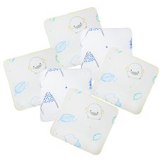 PiYOPiYO 黃色小鴨 雙層水洗印花手帕, 100%純棉 柔軟親膚 吸汗透氣 3入, W30 x L30cm, 藍色, 2組