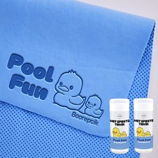 Boorepick PVA 游泳運動毛巾 43 x 66 cm, 2個, 藍色