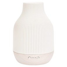 白玉條紋橡木香氛水氧機 180ml 暖光, CAAD0105, 白色