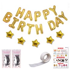 리빙다 생일 별 홀로그램 커튼 세트, 골드, 실버, 1세트