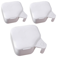 日式假牙套清潔雙層浸泡盒 白, 1個, 3入