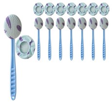 Jungsang I& 握柄沐浴身體刷 自助搓澡棒 2入 + 補充包 4入組, 4套, 藍色